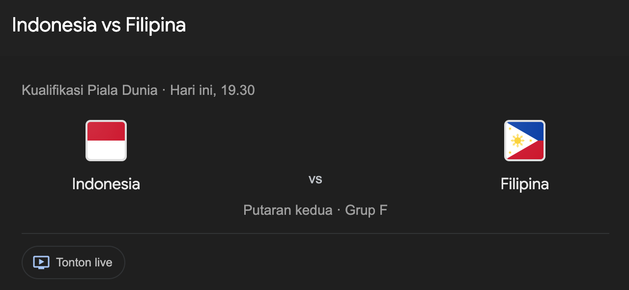 Indonesia vs Filipina Live